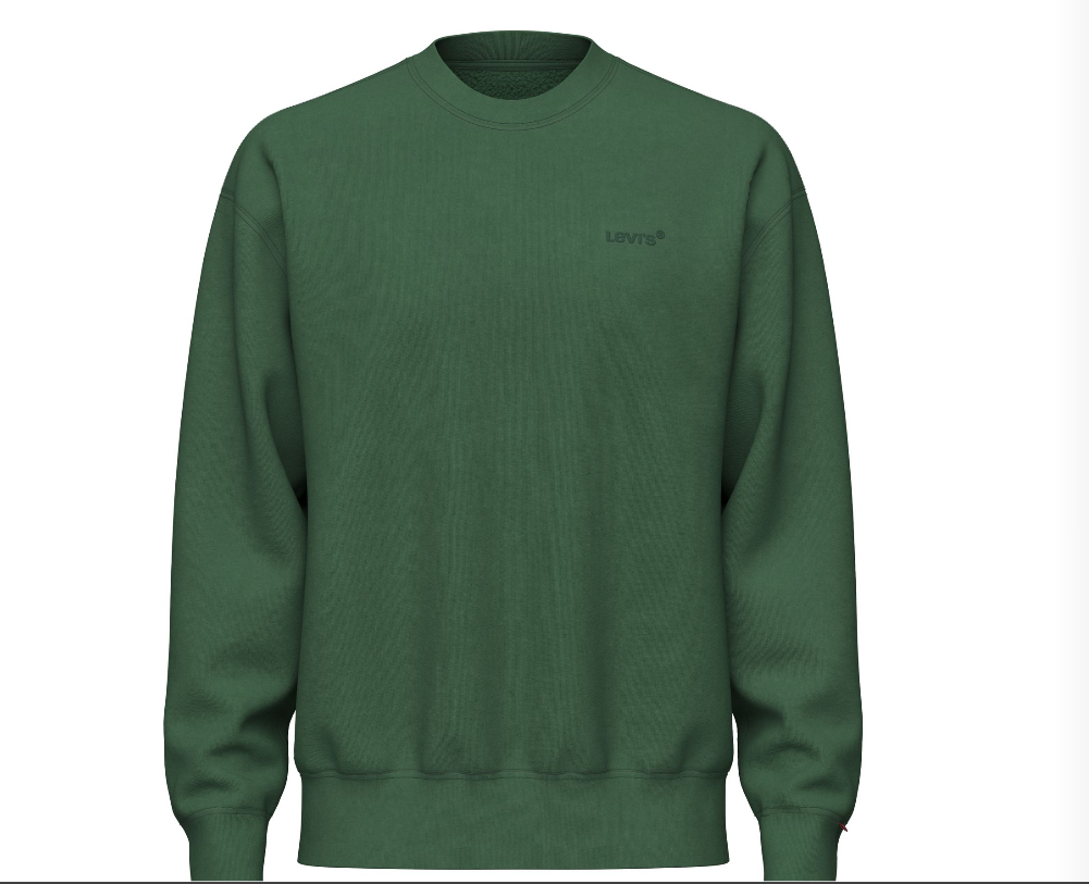 Levis authentic crew garment dye dark green